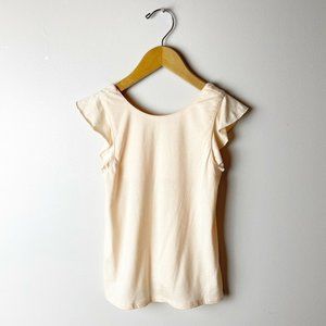 CARREMENT BEAU Girls 6 Blush Pink Flutter Sleeve T-Shirt Blouse French Designer